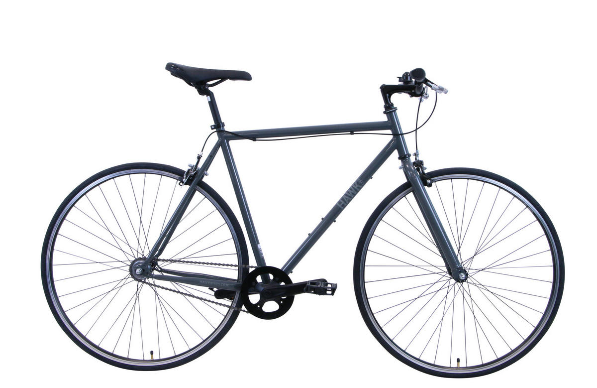 VINTAGE Single Speed Grey 28 Zoll Gr: 55 (L) - Grau, Metall (55cm) - Hawk Bikes