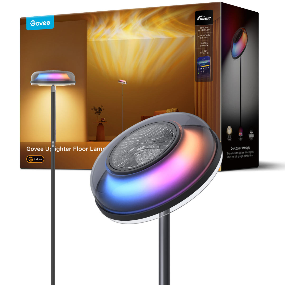 STEHLEUCHTE Uplighter RGBWW + RGBIC, 1,7 m - Multicolor, Metall (31/31/170cm) - Govee