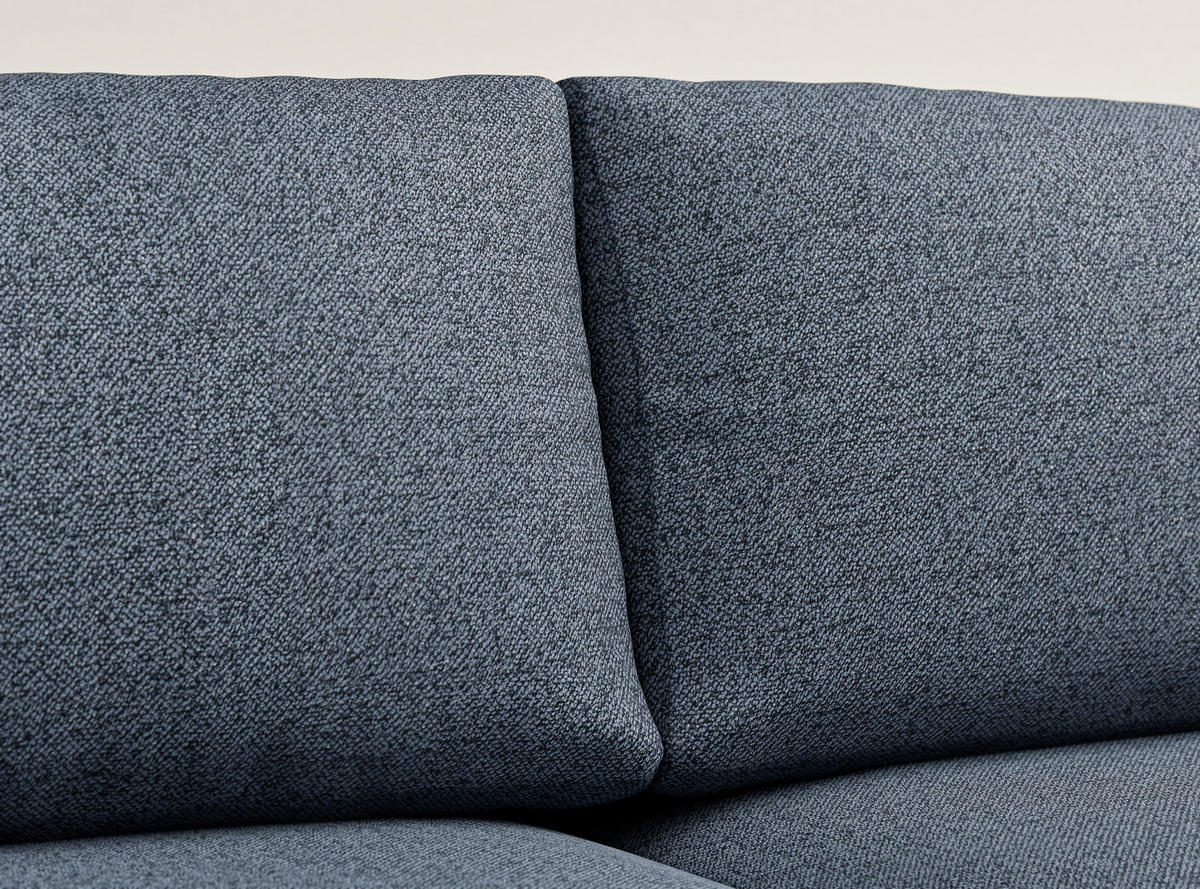 WOHNLANDSCHAFT MIT SCHLAFFUNKTION Numba Blau Grau Webstoff - Blaugrau/Schwarz, Holz/Holzwerkstoff (397/70/153cm) - Maison de Reve