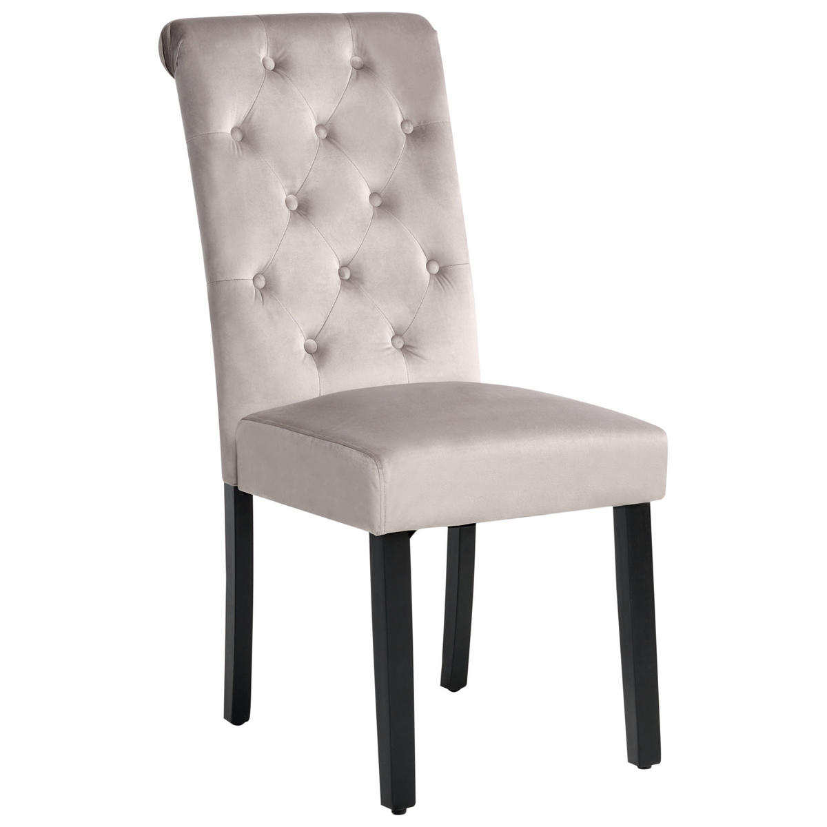 JÍDELNÍ ŽIDLE sada 2 ks Sametová látka Šedá Velva - šedá, dřevo/textil (46/98/52cm) - Beliani