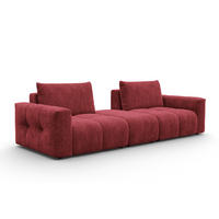 SOFA VERONA 4-Sitzer, Dunkelrot - Schwarz/Dunkelrot, Holz/Textil (282/83/110cm) - Courtois Laville