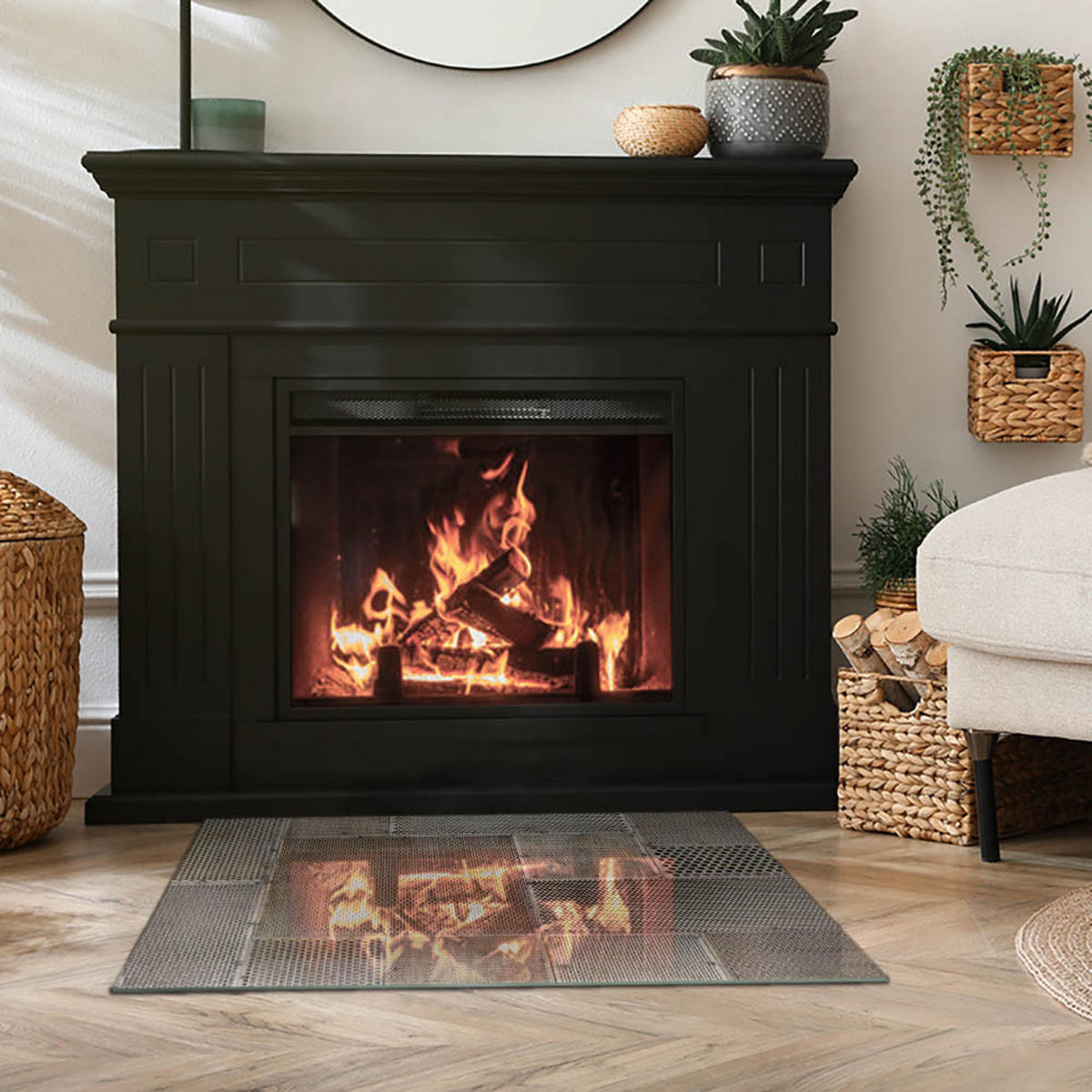 GLASPLATTE für Kamin 80x60 cm Beige - Beige, Glas (80/60/0.4cm) - ArtPrintCave