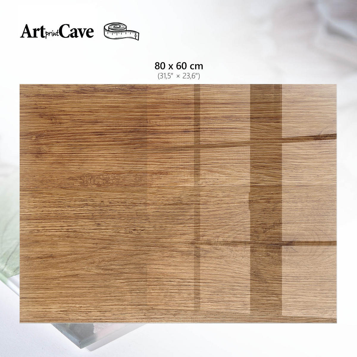GLASPLATTE 80x60 cm – Naturholz - Braun, Glas (0.4/80/60cm) - ArtPrintCave