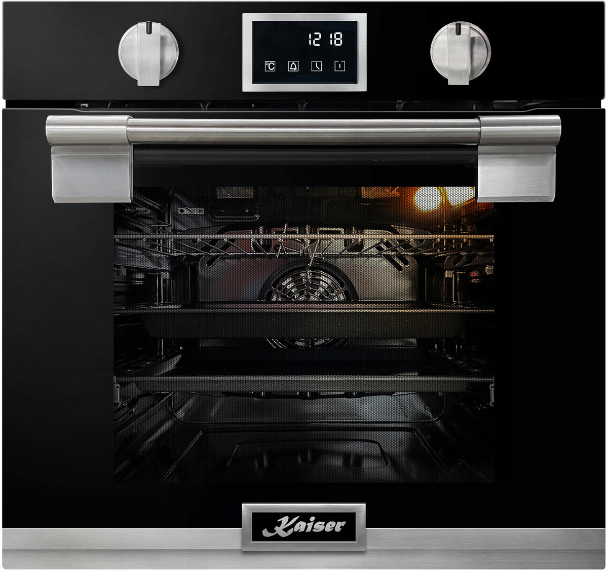 ELEKTRO-BACKOFEN 60 cm EH 6338 S + KCG 6380 Gas-kochfeld 60cm - Schwarz, Metall (59.4/59.4/55.6cm) - Kaiser Küchengeräte
