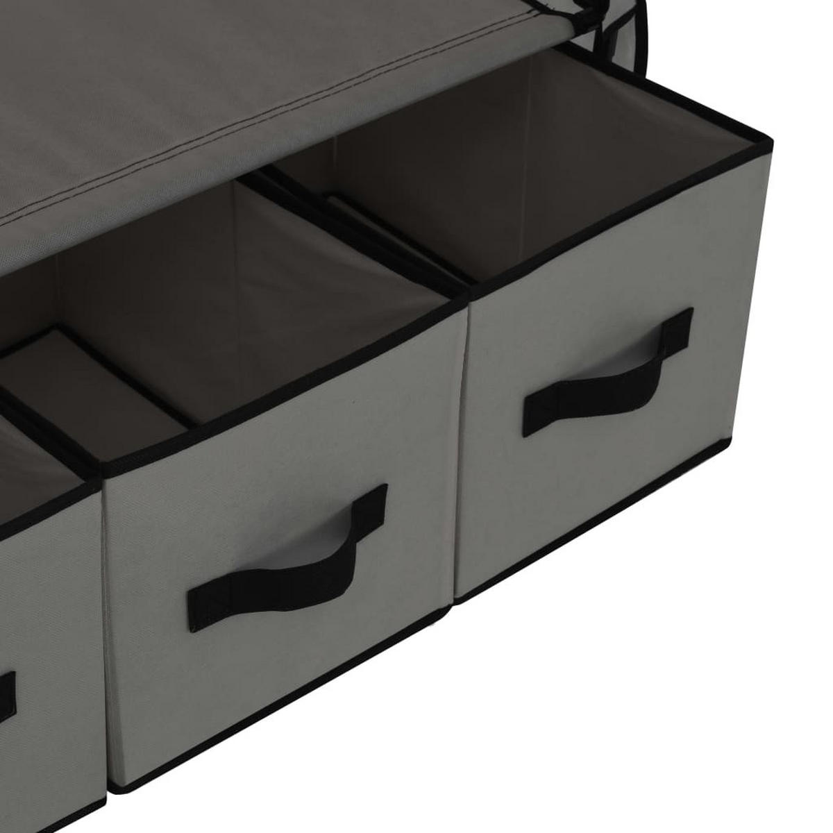 STOFFSCHRANK mit 3 Schubladen, 1 Rolltür 87/49/159 cm Grau - Grau, Textil (87/159/49cm) - vidaXL