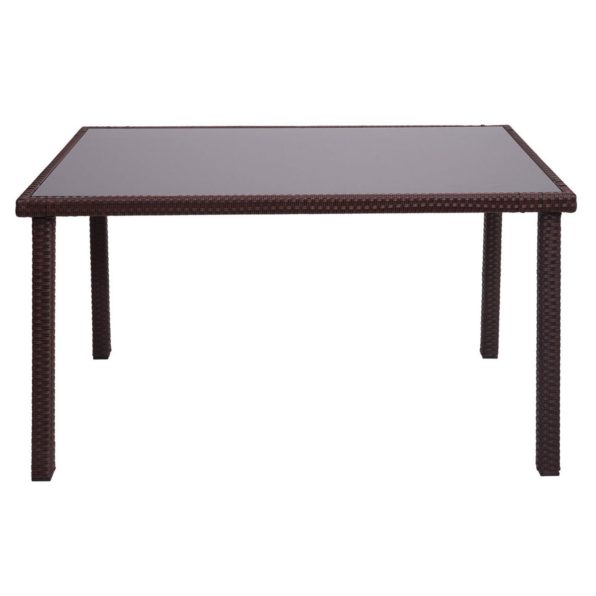 POLY-RATTAN TISCH rechteck Braun - Braun, Kunststoff (75/120/71cm) - MCW