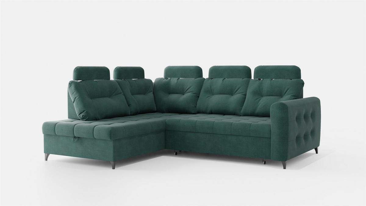 ECKSOFA Wendie - Grün, Holzwerkstoff/Textil (200/250cm) - Fun Möbel