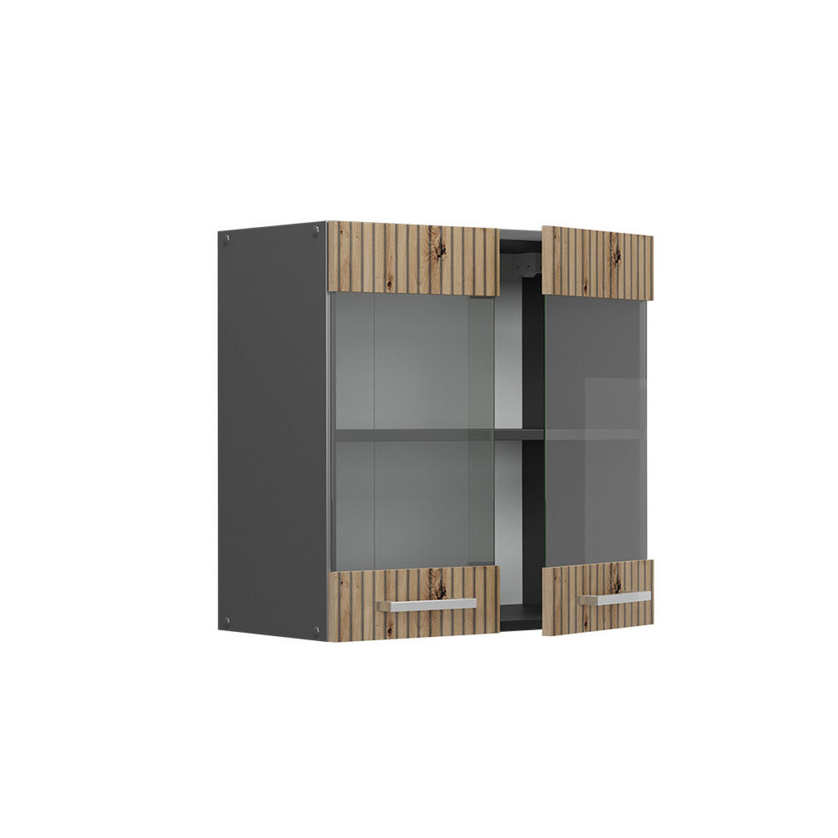 KÜCHENGLASSCHRANK R-Line Artisan-Eiche 60 cm - Anthrazit/Eiche Artisan, Holzwerkstoff (60/60/31cm) - Vicco