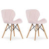 STUHL AMATRICE 2-er Set, Rosa, mit Samtstoff gepolstert - Rosa, Holz/Textil (47/73/53cm) - Komodee