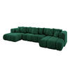 WOHNLANDSCHAFT Ottomane Links CLOUD-U-v1 414x180x40 Dunkelgrün Velours - Dunkelgrün, Holzwerkstoff/Kunststoff (414/90/180cm) - ALTDECOR