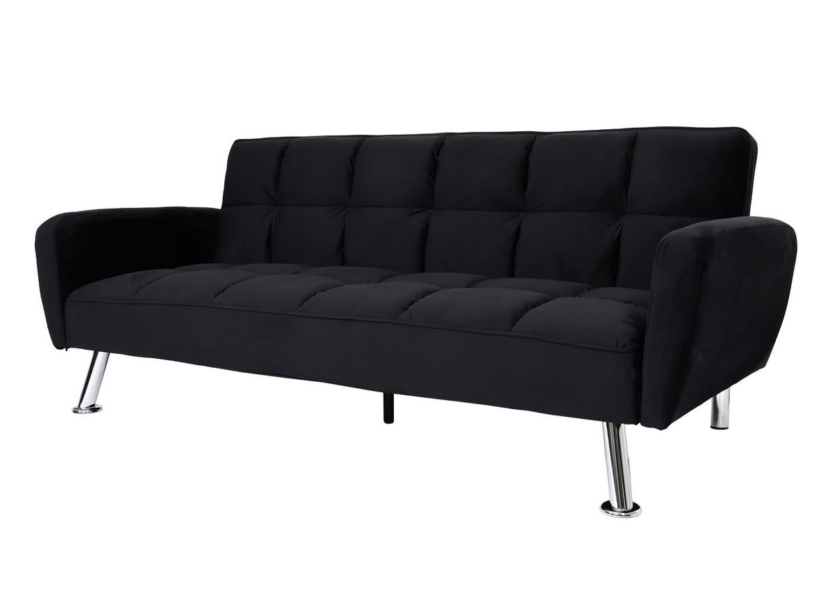 SOFA Schwarz - Schwarz, Textil (203/81/93cm) - MCW