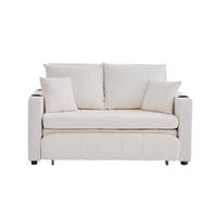 SCHLAFSOFA ausziehbar 139 x 83 cm Chenille Beige - Beige, Holzwerkstoff (139/83/73cm) - Meubliv
