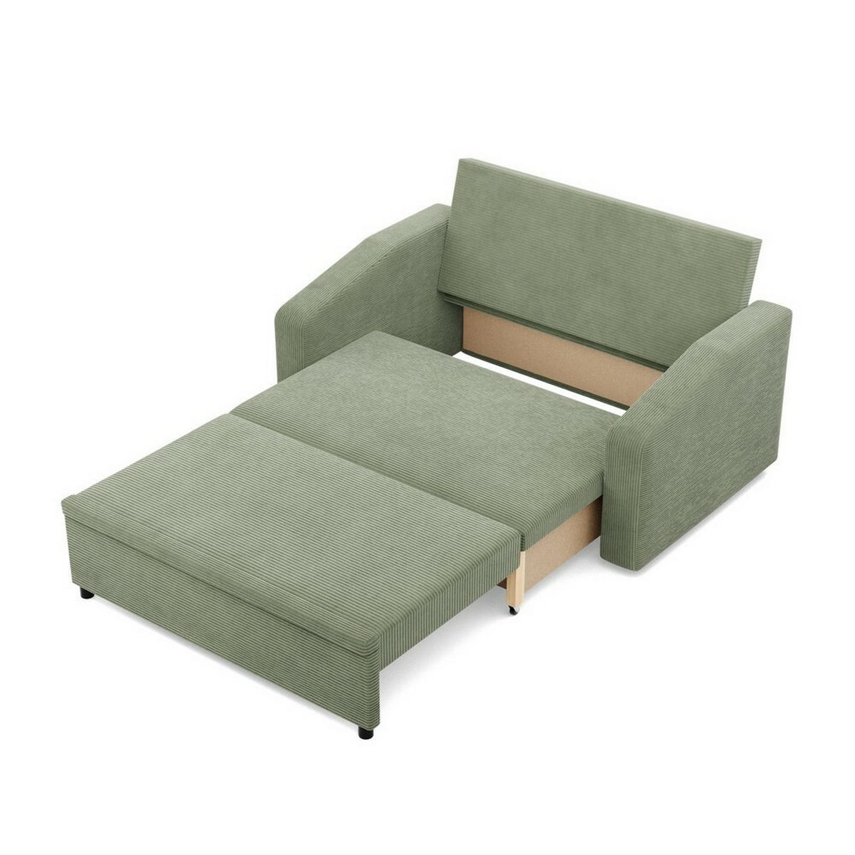 SOFA Neo mit abgeschrägter Armlehnen olivgrün - Olivgrün, Textil (148/90/87cm) - SIMKAM Furniture