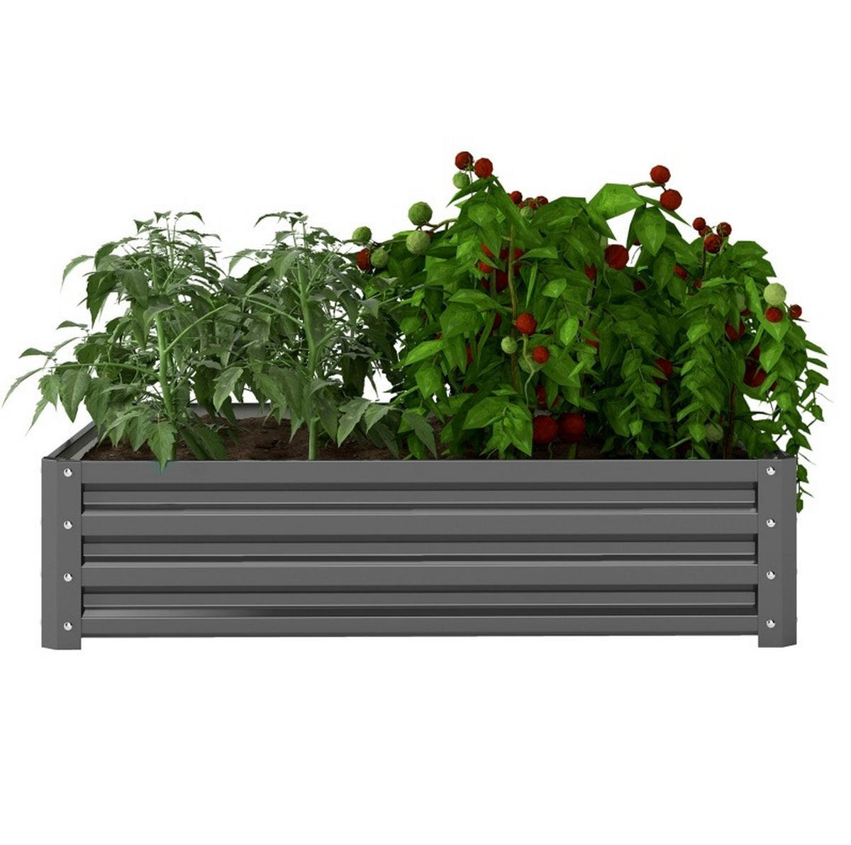 BLUMENKASTEN aus Stahl 120x120x30 cm in Hellgrau - Hellgrau, Metall (120/30/120cm) - Modfu