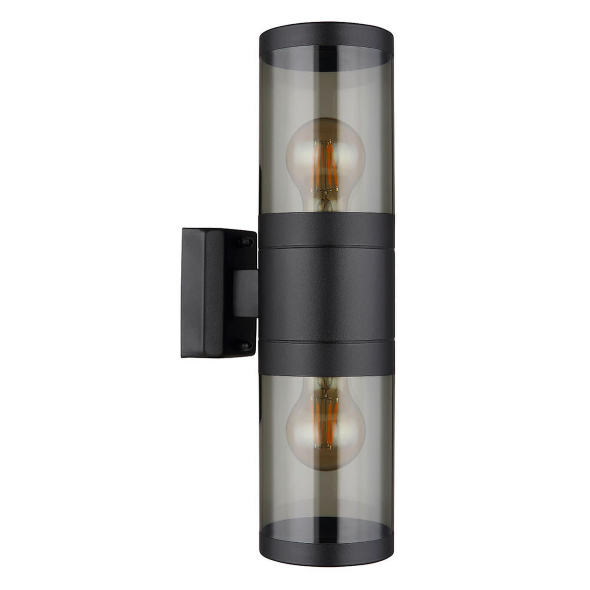 AUSSEN-WANDLEUCHTE Edelstahl Schwarz Rauch - Schwarz, Metall (10.2/38/15.5cm) - Globo Lighting