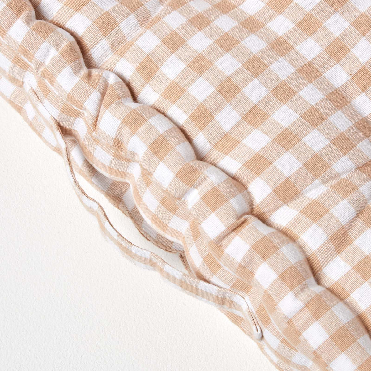 SITZKISSEN beige kariert 50/50/10 cm – Bodenkissen Vichy-Karo - Beige, Textil (50/50/10cm) - Homescapes