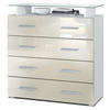 KOMMODE Pavos Creme Hochglanz - Creme, Holzwerkstoff (76/81/35cm) - Vladon