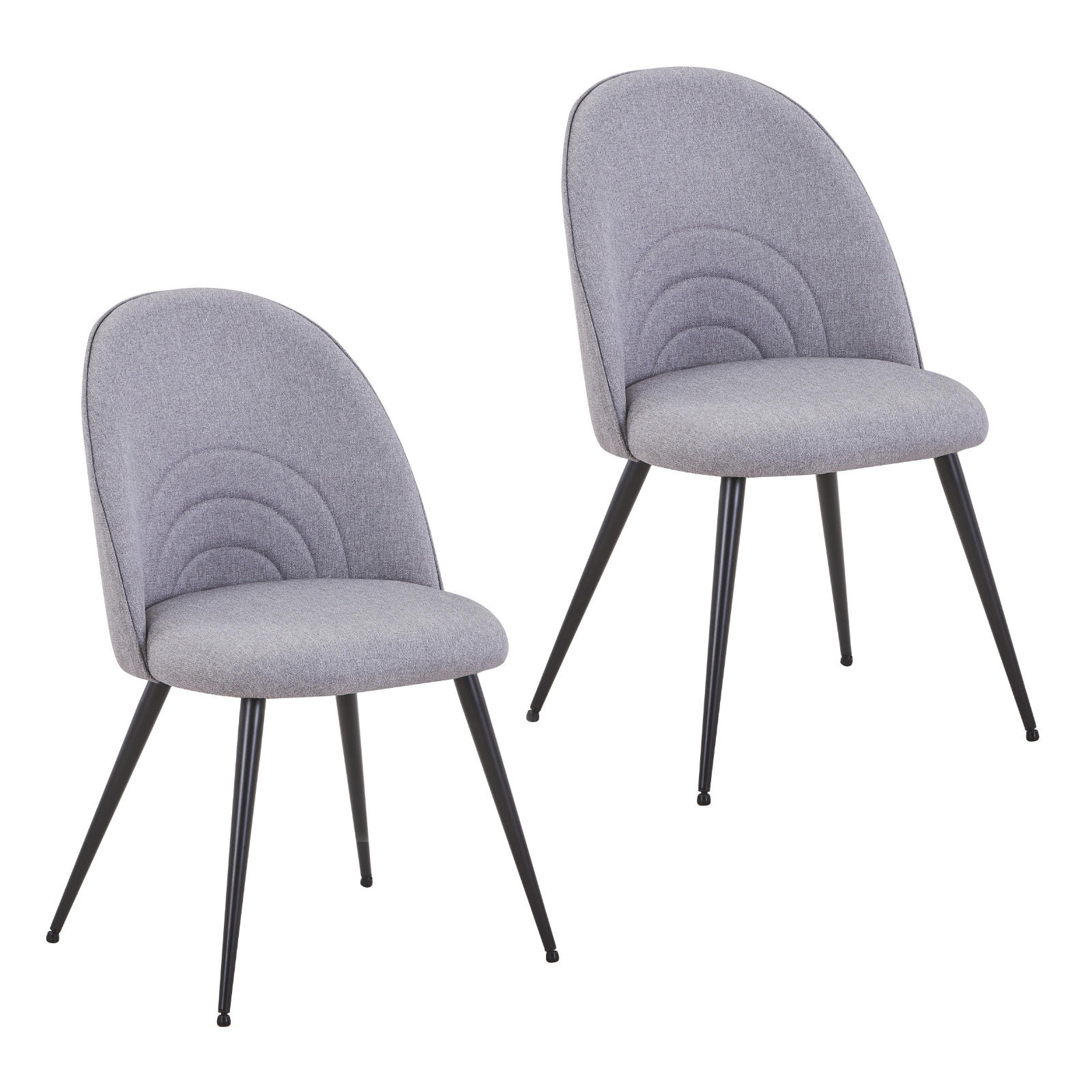 ESSZIMMERSTUHL ANITA 2er Set Stoff Grau - Grau, Textil (50/85/53cm) - SVITA