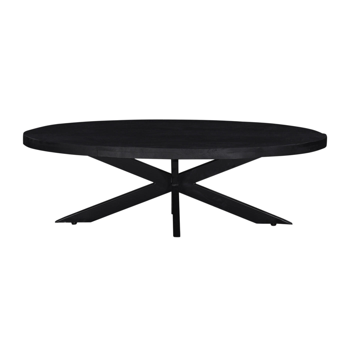 COUCHTISCH oval aus Mangoholz 130cm, schwarz - Schwarz, Holz (130/70/40cm) - Giga Meubel