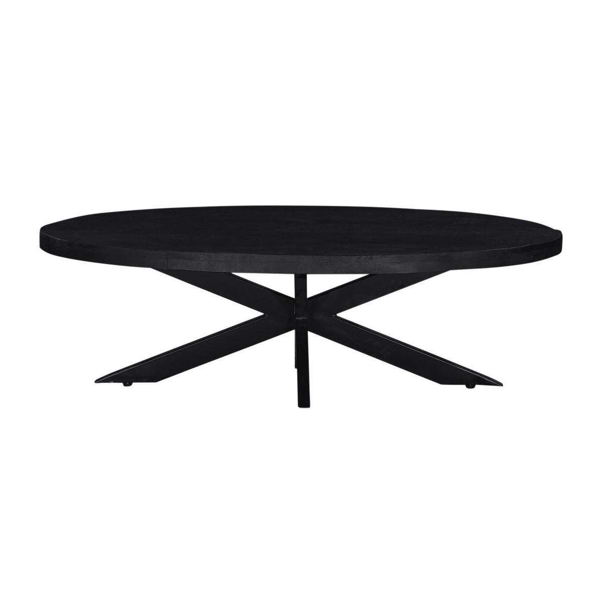 COUCHTISCH oval aus Mangoholz 130cm, schwarz - Schwarz, Holz (130/70/40cm) - Giga Meubel