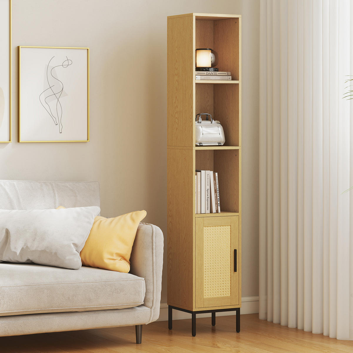 MEHRZWECKSCHRANK Naturfarben 30.0/30.0/164.0 cm - Naturfarben, Holzwerkstoff (30/164/30cm)