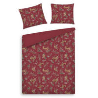 BETTWÄSCHE Satin WILDERO, 160x200 cm, Rot, Winter Weihnachten Bettbezug, Weihnachtsdeko, Christmas, Weihnachtsmotiv - Rot, Textil (160/200cm) - home&you