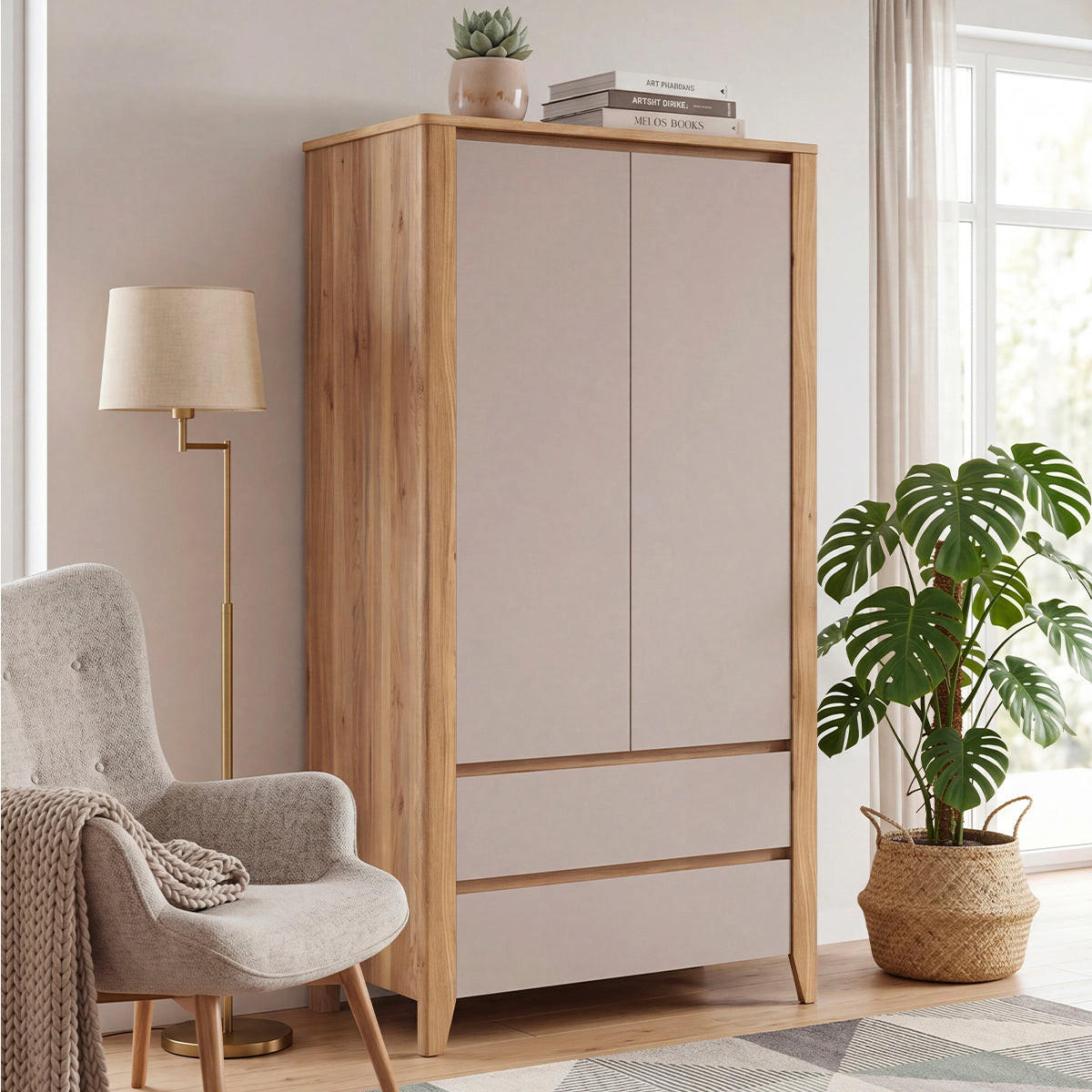 KLEIDERSCHRANK 2 Türen Samara Kaschmir - Kaschmir, Holzwerkstoff (106.5/200/56.5cm) - Petits-meubles