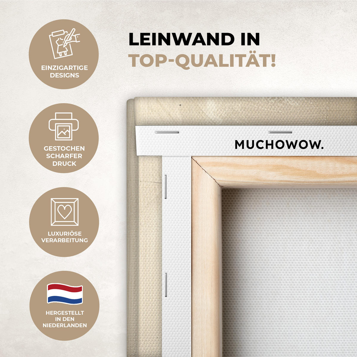 LEINWANDBILD Abstrakt - Geometrische Formen - Schwarz - Gold 40x60 cm - Ecru, Textil (40/60cm) - MuchoWow