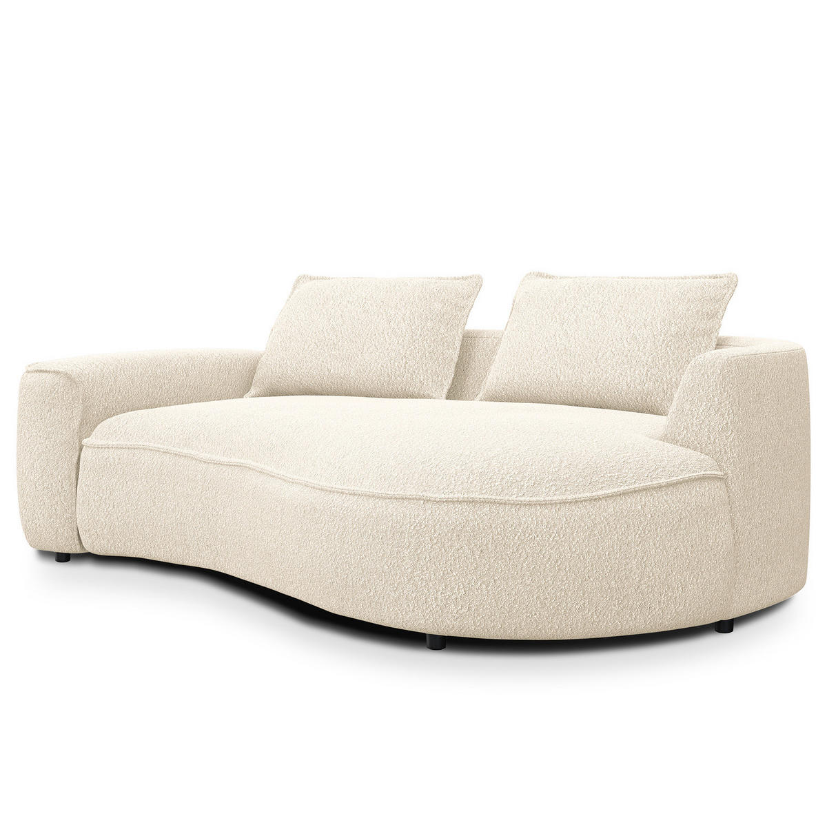2,5-SITZER SOFA - Creme/Schwarz, Textil (217/82/156cm) - home24