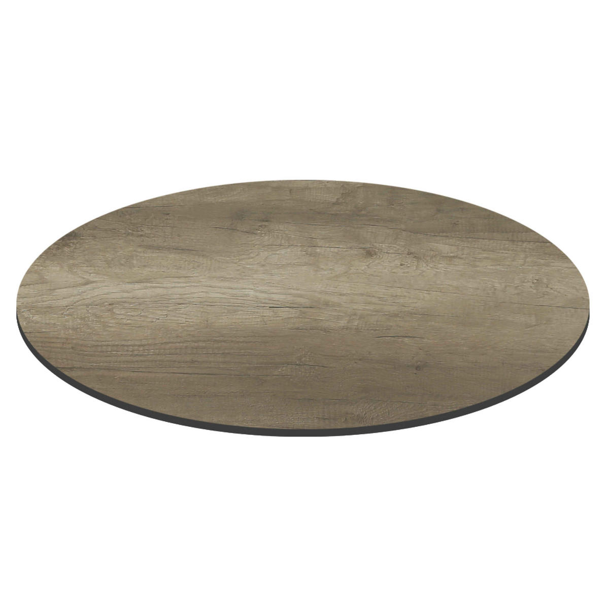 GARTENTISCH rund, Geräucherte Eiche - Braun, Holzwerkstoff (70/70/72cm) - Oviala