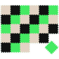 SPIELMATTE ab Null - 270/90 cm Puzzlematte Schwarz - Multicolor, Kunststoff (30/30cm) - Littletom