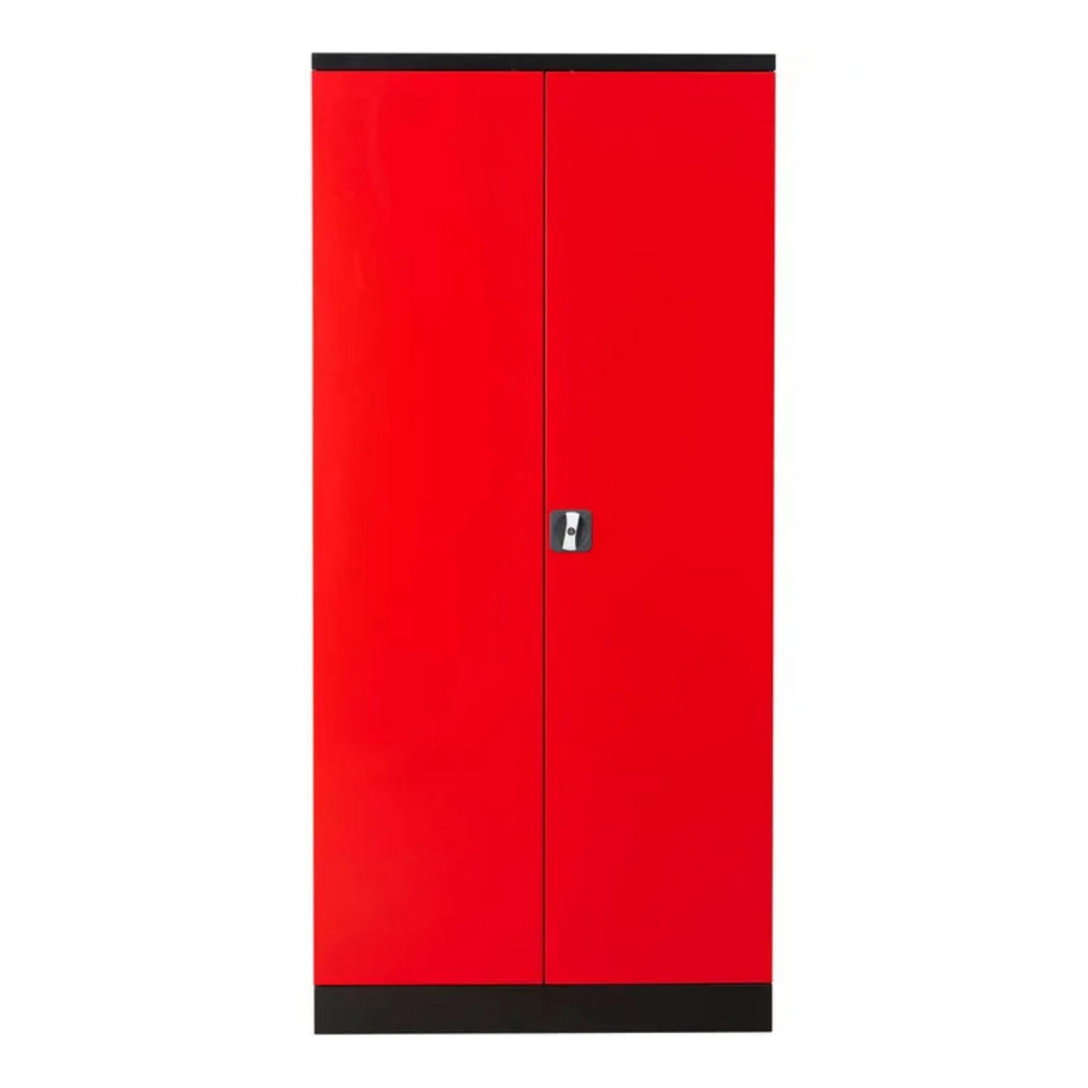STAHLSCHRANK Bee mit 4 lackierten Fachböden 195x92x50 cm Korpusfarbe Anthrazit Frontfarbe Feuerrot - Rot, Metall (92/195/50cm)