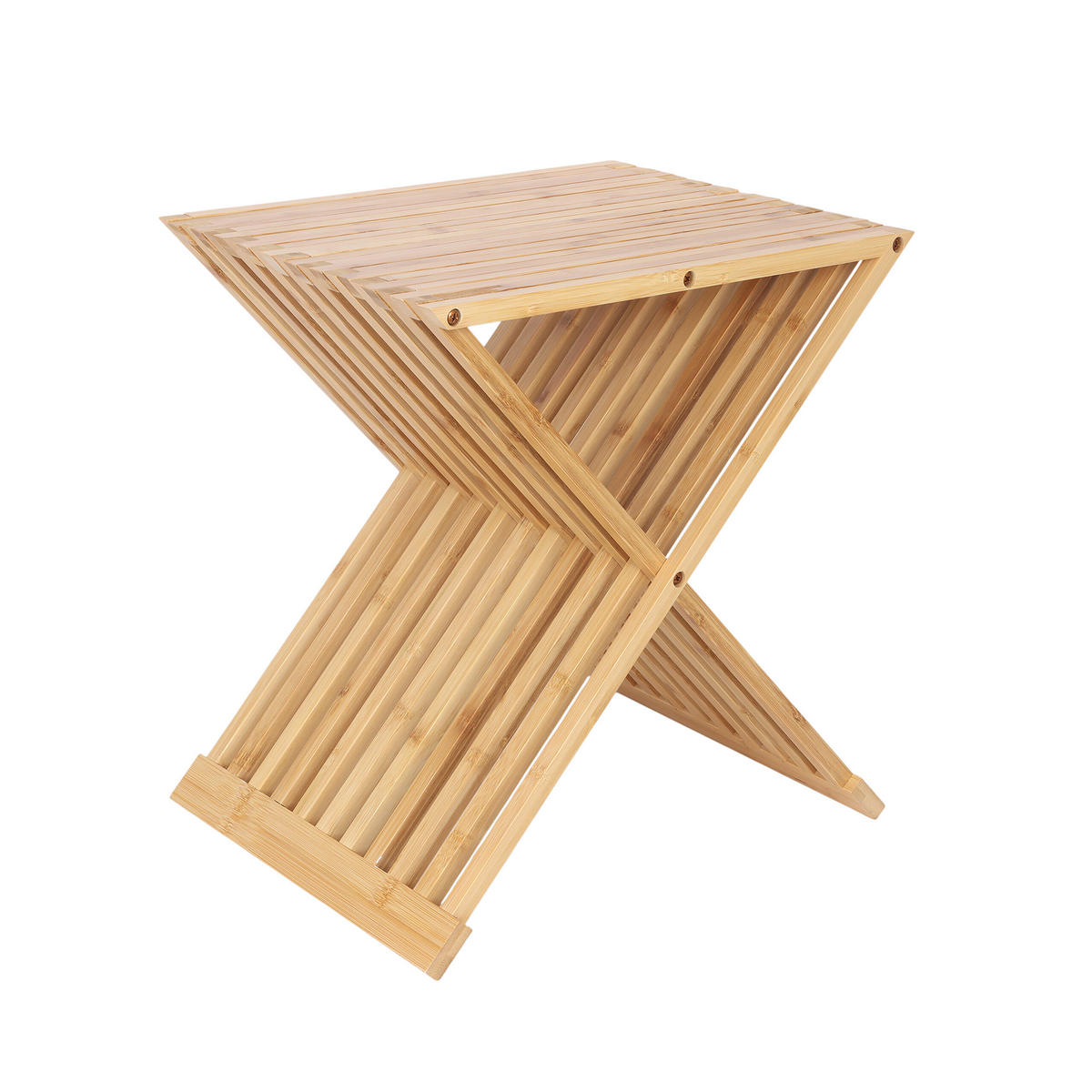 PFLANZENHOCKER - Hellbraun, Holz (40/44/33cm) - Relaxdays