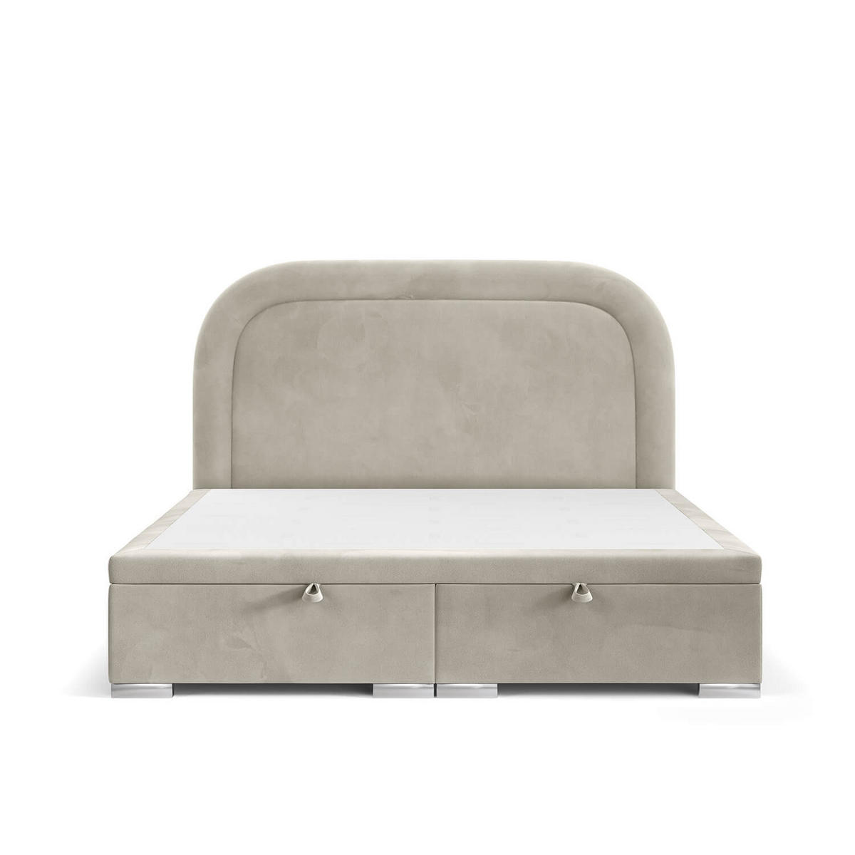 POLSTERBETT Harmony mit Stauraum 180/200 cm Hellbeige im Uttario Stoff - Chromfarben/Beige, Holz/Holzwerkstoff (180/200cm) - AltaBeds