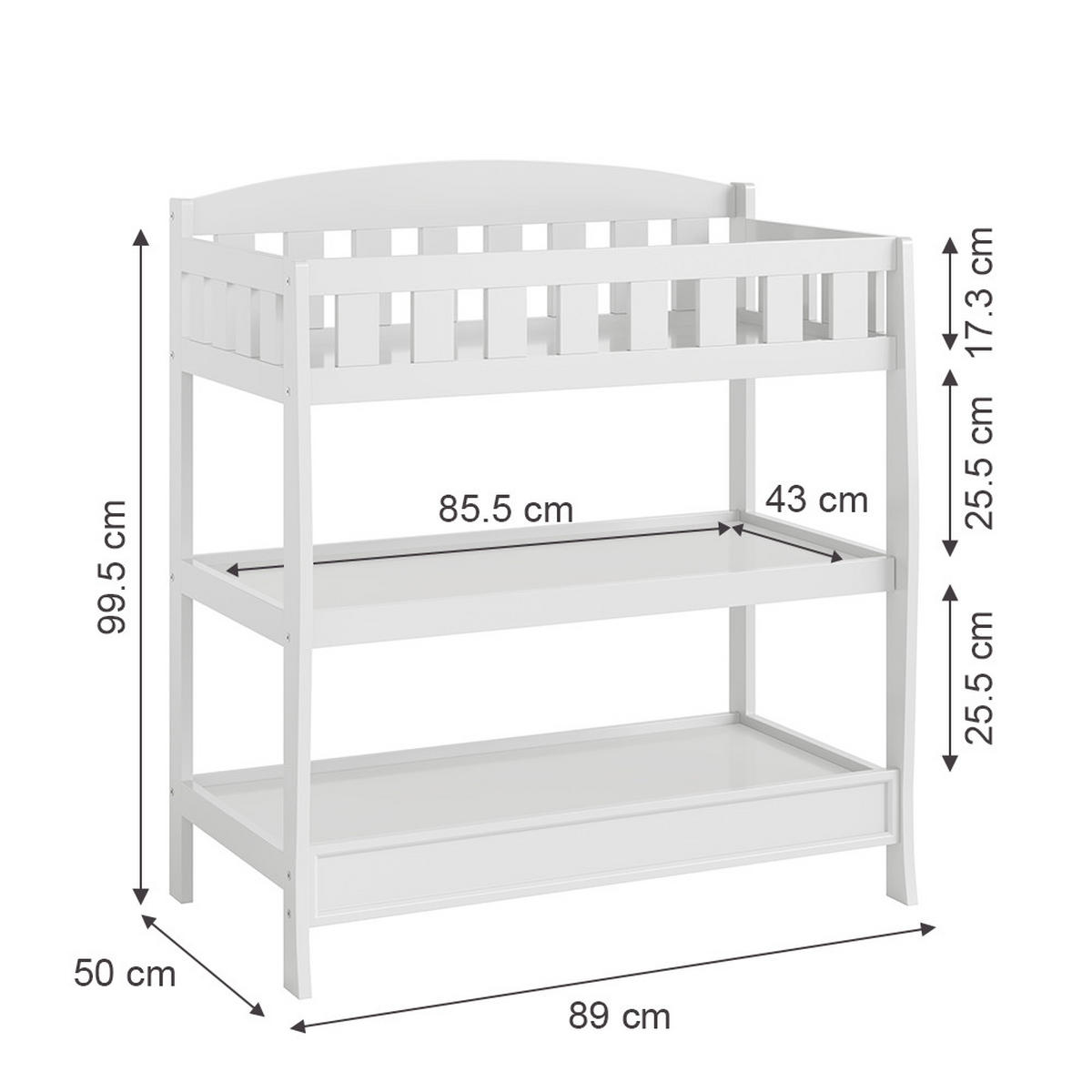 PŘEBALOVACÍ PULT Nesty Bílá - bílá, kompozitní dřevo (89/99.5/50cm) - Vicco