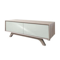 TV-BOARD Akazie 125x45x45 braun-weiß lackiert TROMSO #107 - Weiß, Holz (125/45/45cm) - Massivmoebel24