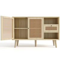 SIDEBOARD 120/40/80 cm aus MDF mit Rattangeflecht und verstellbaren Einlegeböden Eichefarben - Eichefarben, Holzwerkstoff (120/80/40cm) - Modenvie