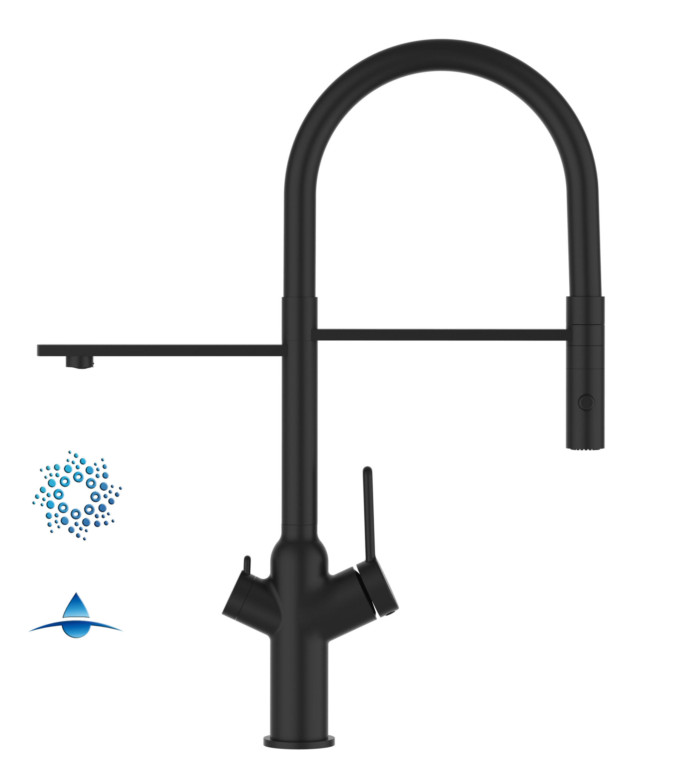Vizio 4-Wege-Küchenarmatur, Schwarz 20.61x48x20.61 cm