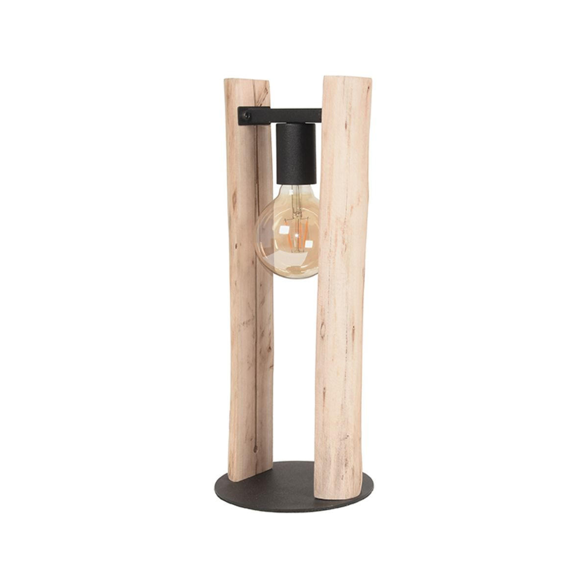 TISCHLEUCHTE Woody Braun 18/18/46 cm - Braun, Holz (18/18/46cm) - LABEL51