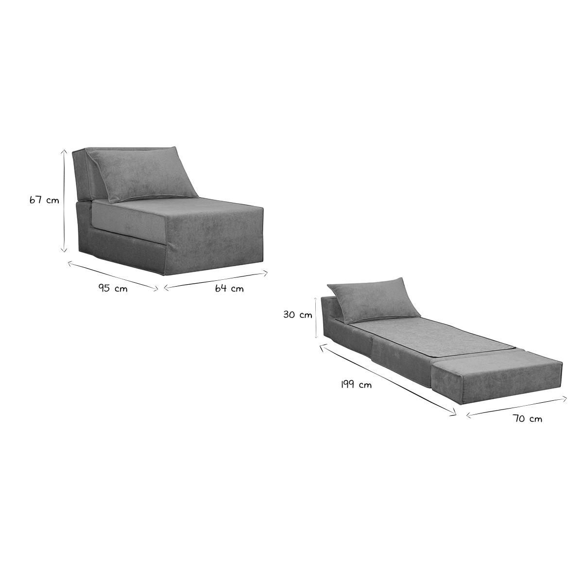 SCHLAFSESSEL Blau Stoff Samteffekt 1-Sitzer SALLY - Blau, Textil (95/64/70cm) - Miliboo