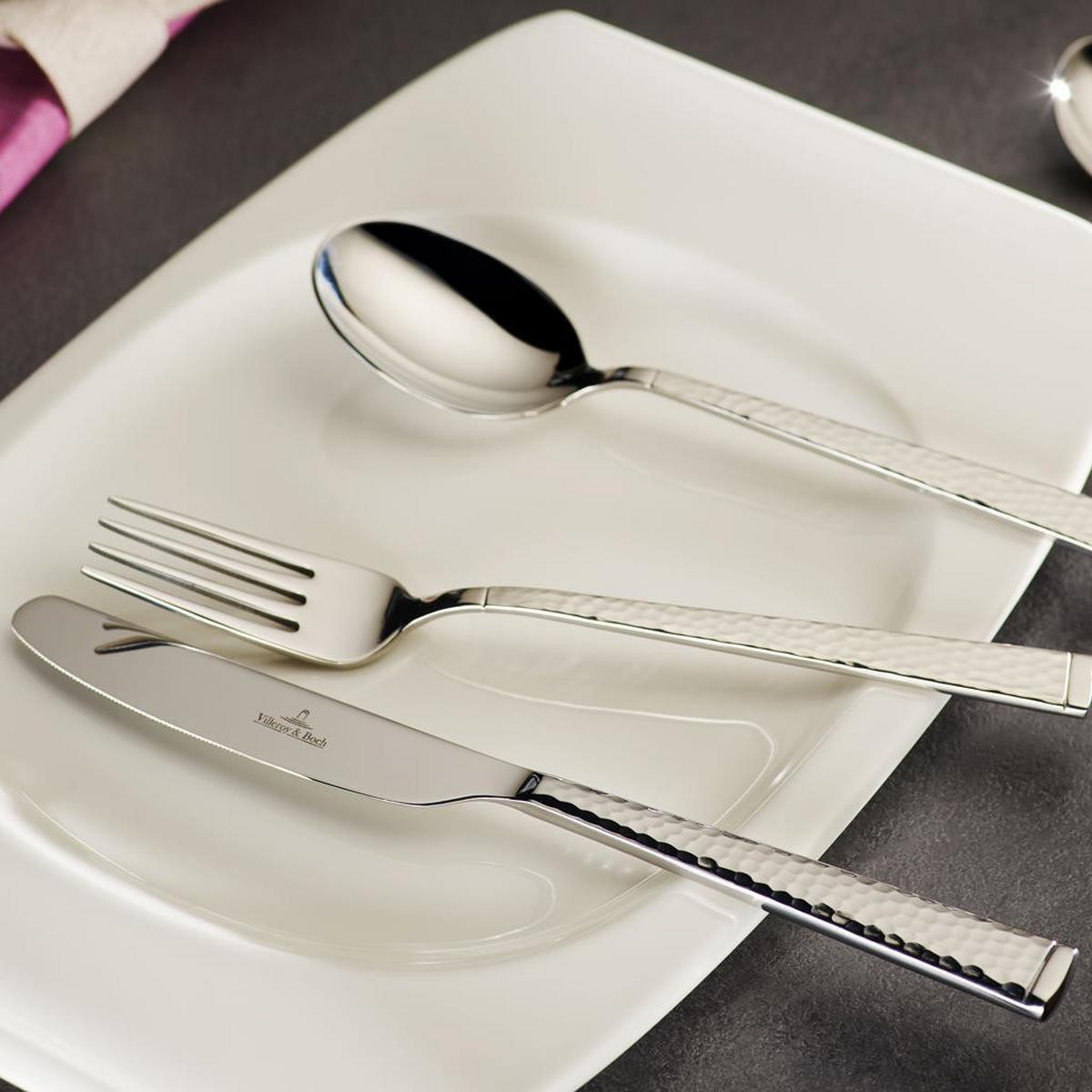 TAFELBESTECK Blacksmith silber 24er Set - Silberfarben, Metall - Villeroy & Boch