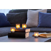 LED-AKKU-LOUNGE-LIGHTS - kabellos mit Touchsensor für Innen und Außen, RGBW Flackereffekt, 4er-Set - Silberfarben, Kunststoff (5/5/7cm) - Northpoint