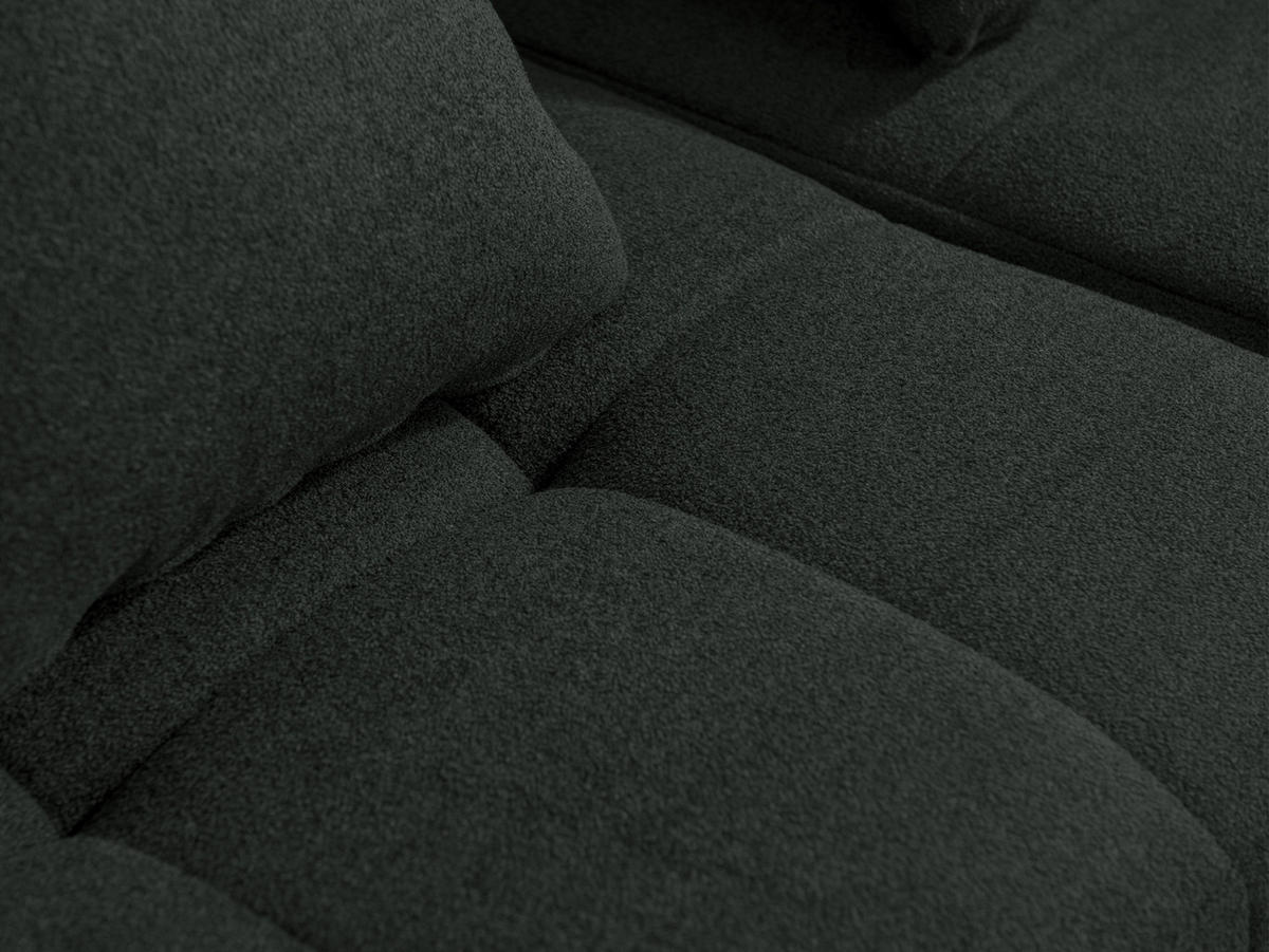 WOHNLANDSCHAFT Bouclé-Stoff Waldgrün - Waldgrün, Textil (340/73/190cm) - MILYsofa