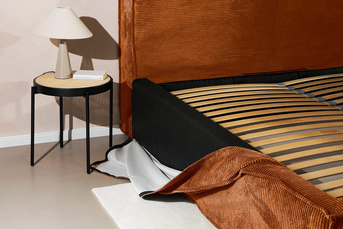 POLSTERBETT - Orange, Textil (160/200cm) - home24