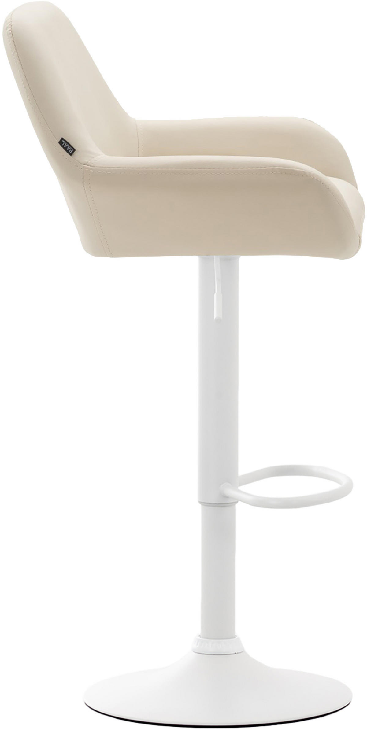 BARHOCKER DUBLIN Creme Kunstleder Weiß - Creme, Leder/Metall (51/89/52cm) - DELUKE