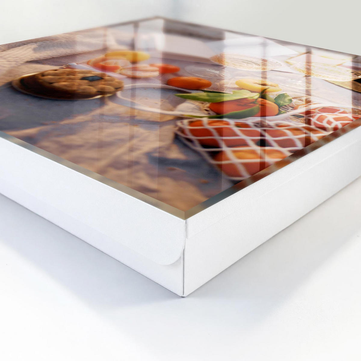 SCHLÜSSELBOX Weiß 30x30 cm – Türöffnung nach rechts - Sommerpicknick - Orange, Metall (30/30/5cm) - TULUP