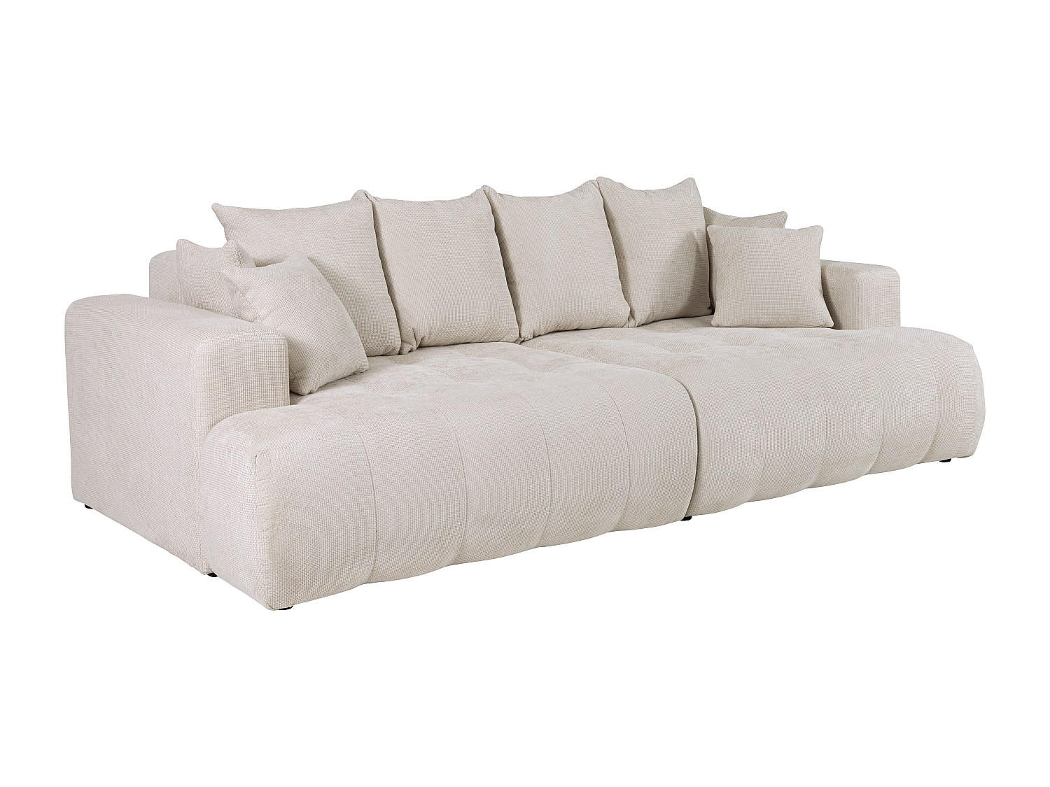 SOFA 4-Sitzer - tiefe Komfortsitzfläche - Strukturstoff - Beige - MOTINO - Beige, Textil (272/102/140cm) - Vente-Unique