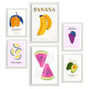 POSTER Set Mit 6 Lebensmittel Und Ernährungs Sommerfrüchte Natur Und Ernährungs Für Innenarchitektur A3 & A4 Weißer Rahmen - Weiß, Papier (29/3cm) - Nacnic