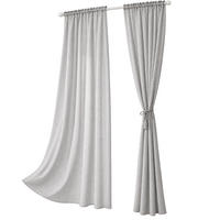 GARDINEN Leinenoptik 140 x 175 cm Hellgrau 1 Stück - Hellgrau, Kunststoff (140/175cm) - Woltu