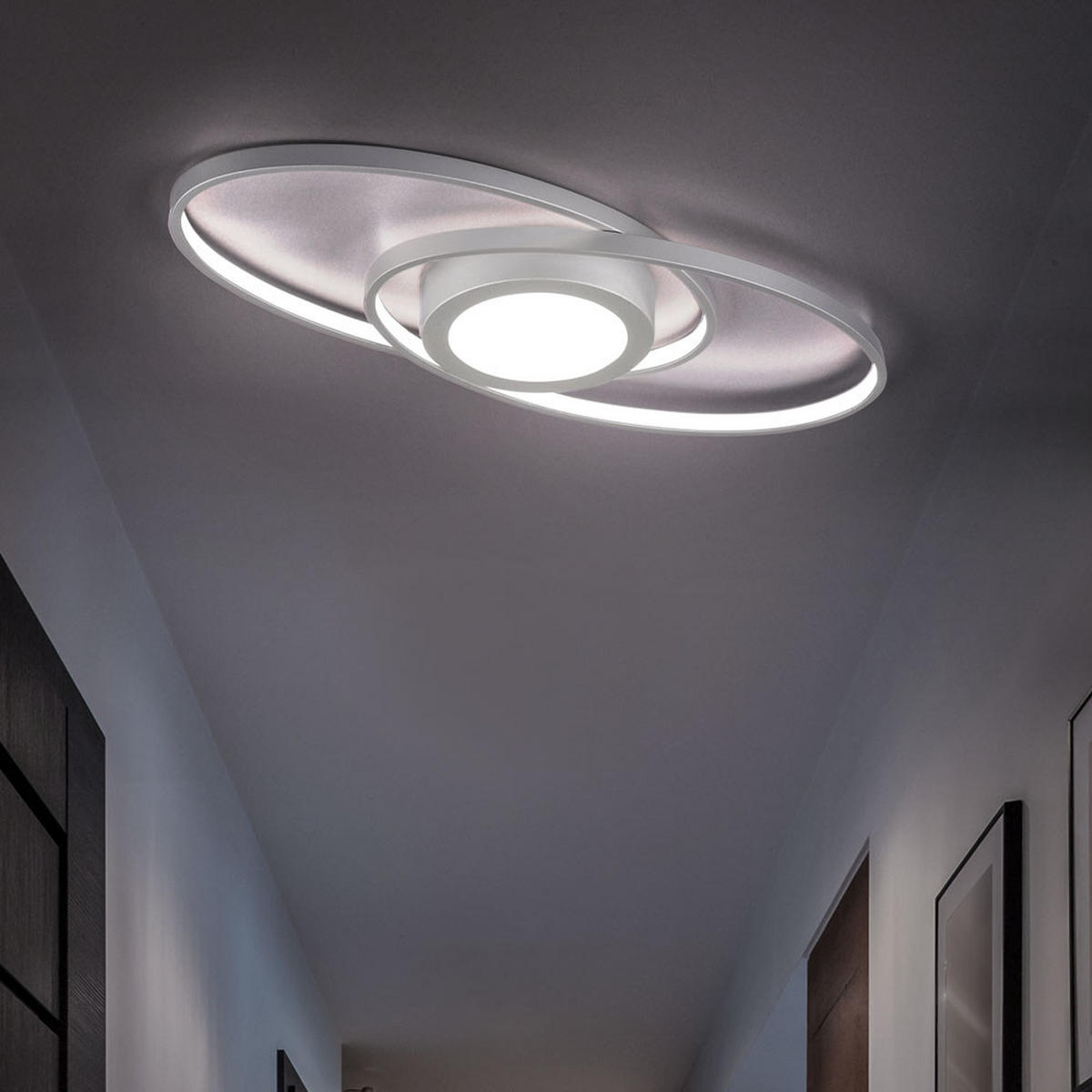 LED DECKENLEUCHTE Galaxy Silber Metall - Silberfarben, Metall (23/57/4cm)